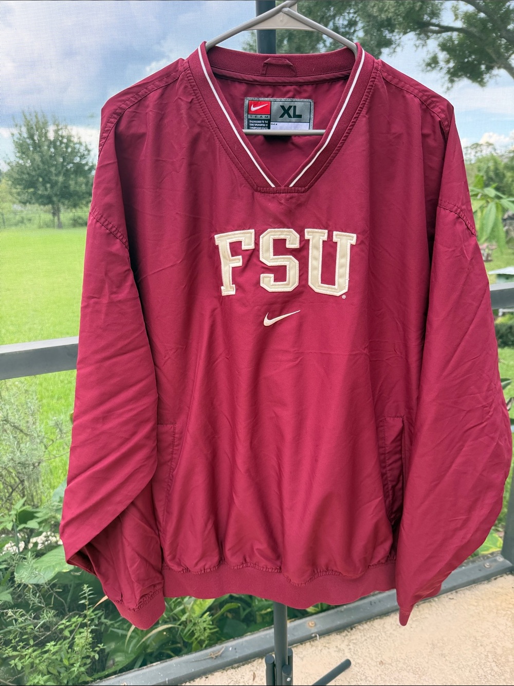 Nike Men's Garnet embroidered FSU Pullover Windbreaker Jacket